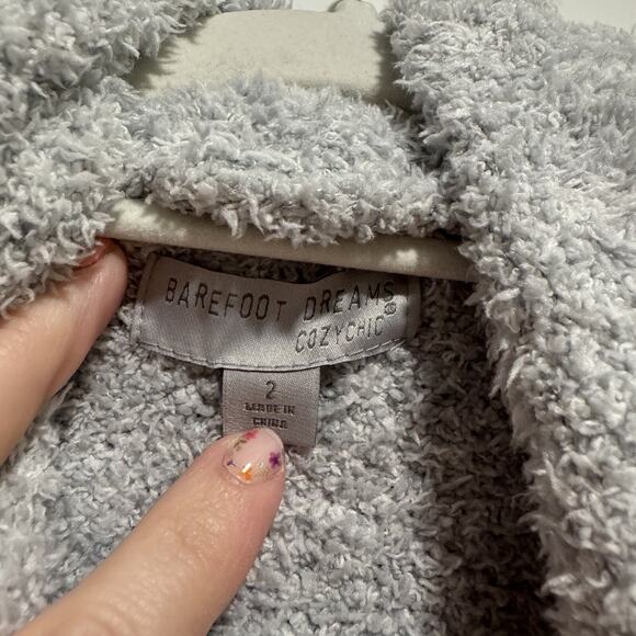 Barefoot Dreams Cozychic Heathered Robe Gray Size 2 - Picture 5 of 8